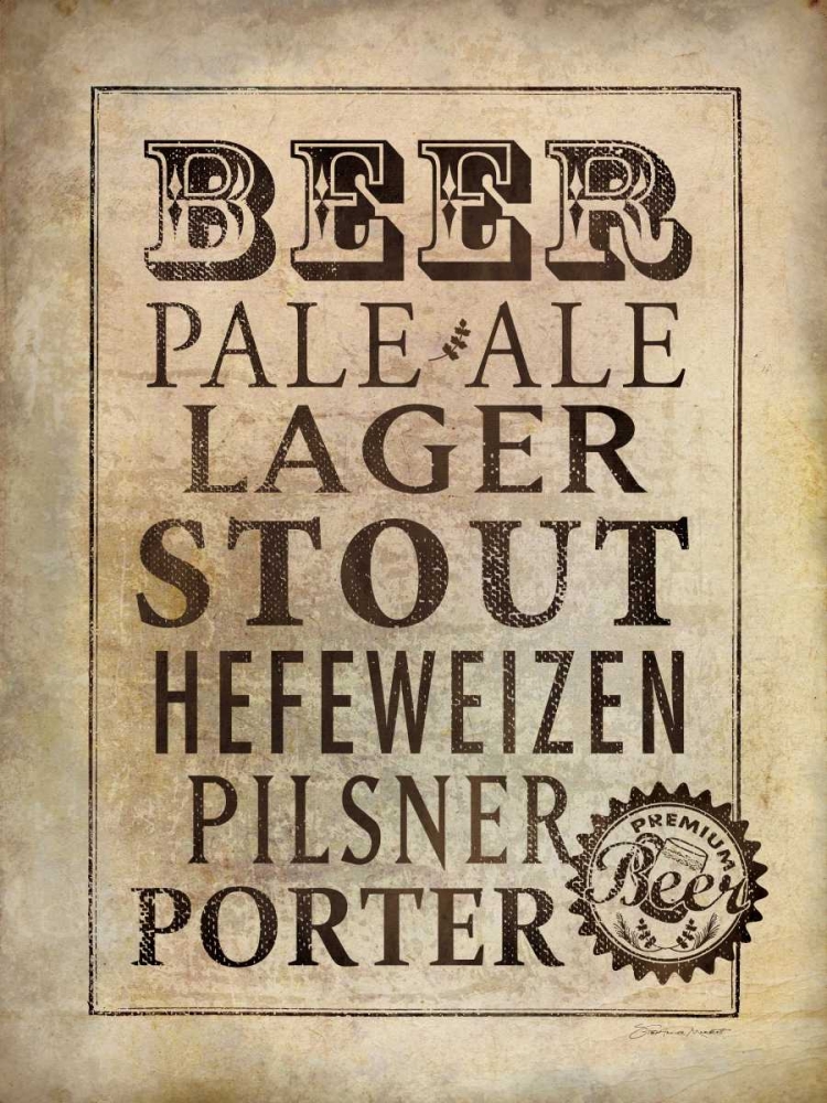 Vintage Beer art print by Stephanie Marrott for $57.95 CAD