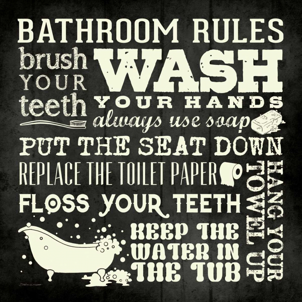 Bath Rules II art print by Stephanie Marrott for $57.95 CAD