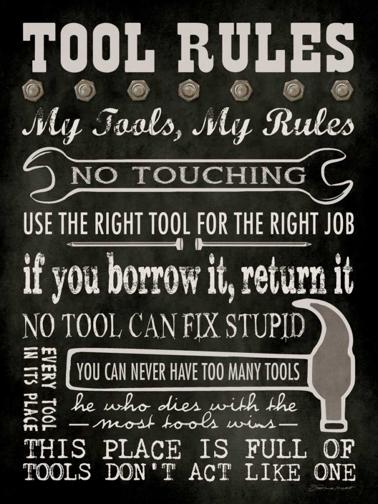 Tool Rules - Black art print by Stephanie Marrott for $57.95 CAD