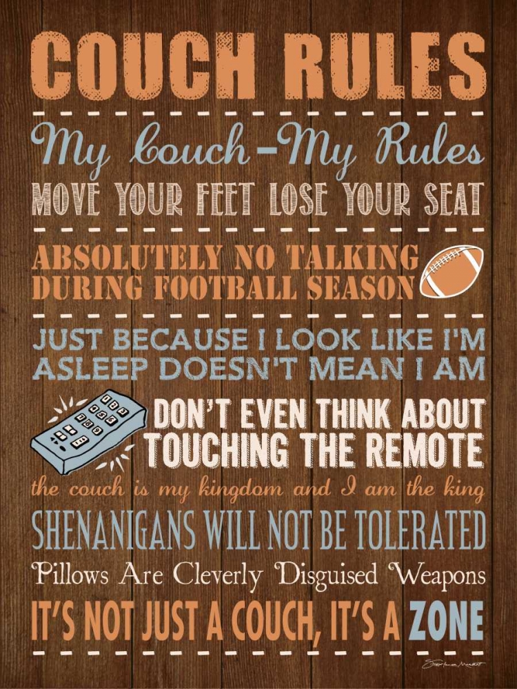 Couch Rules art print by Stephanie Marrott for $57.95 CAD