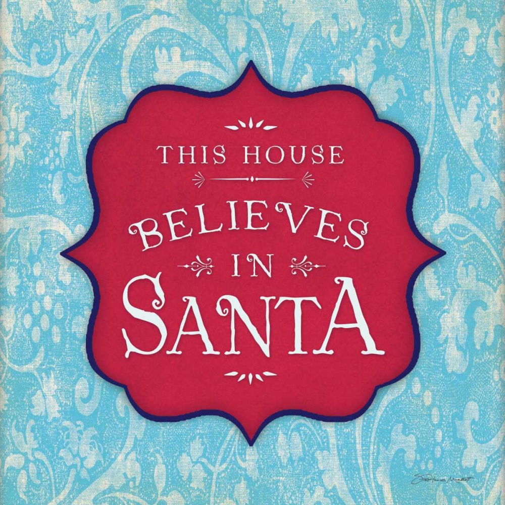 Believe in Santa - Aqua art print by Stephanie Marrott for $57.95 CAD