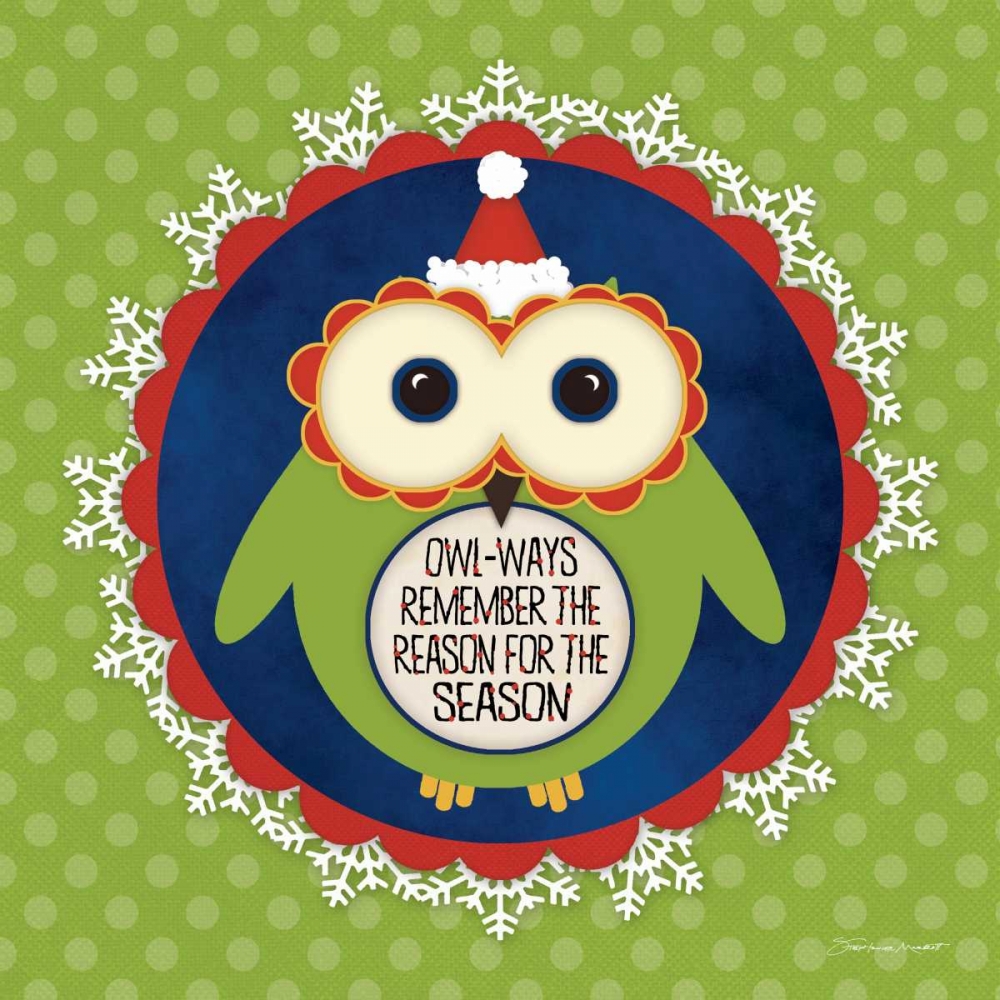 Owl Holiday IV art print by Stephanie Marrott for $57.95 CAD
