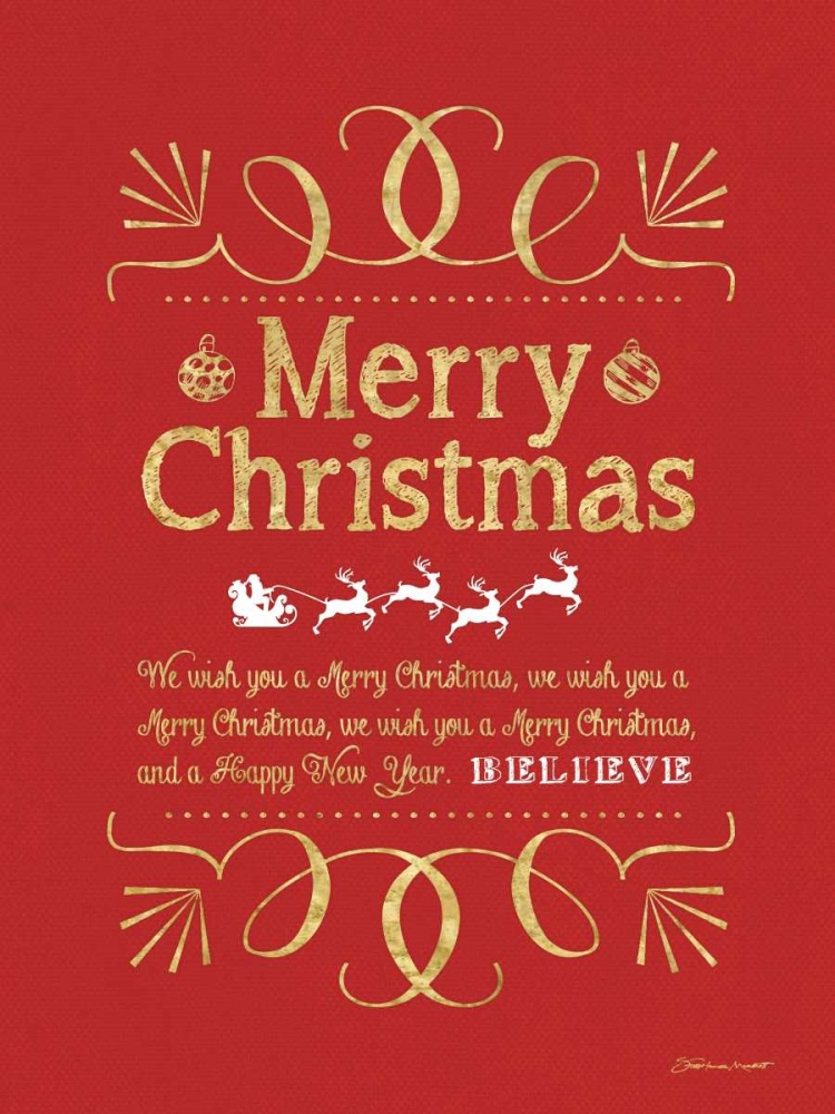 Merry Christmas - Red art print by Stephanie Marrott for $57.95 CAD