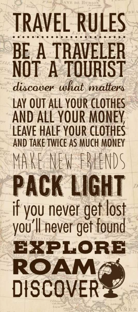 Travel Rules art print by Stephanie Marrott for $57.95 CAD