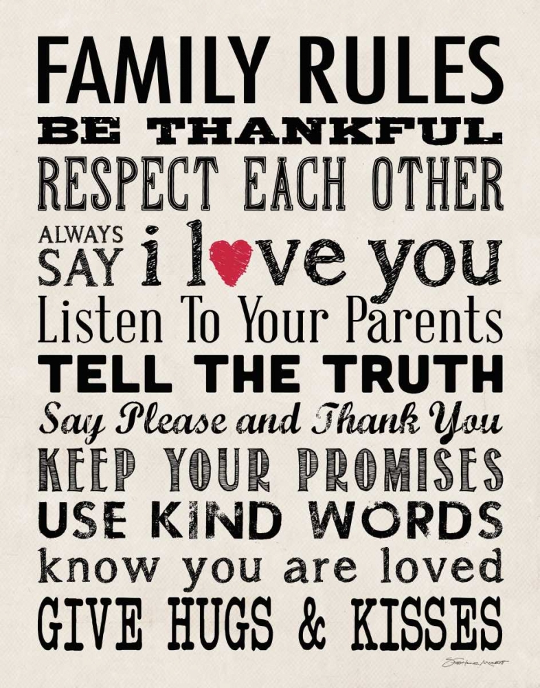Family Rules art print by Stephanie Marrott for $57.95 CAD