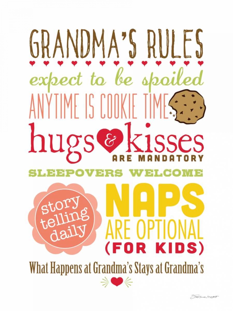 Grandmas Rules I art print by Stephanie Marrott for $57.95 CAD