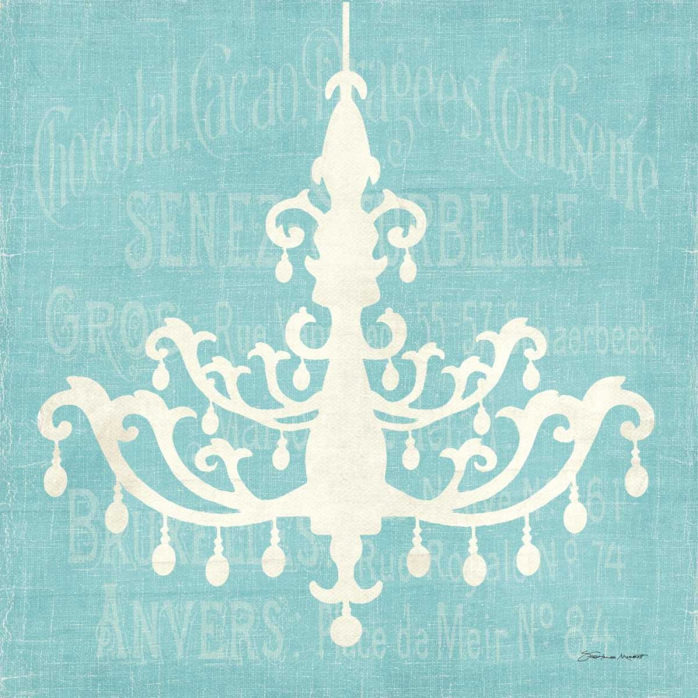 Chandelier on Blue art print by Stephanie Marrott for $57.95 CAD