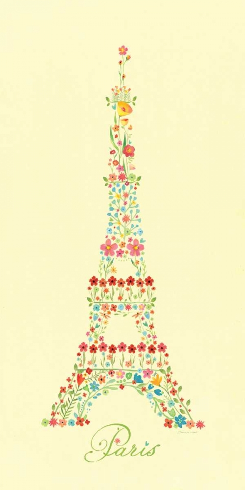 Eiffel Tower in Flowers II art print by Stephanie Marrott for $57.95 CAD