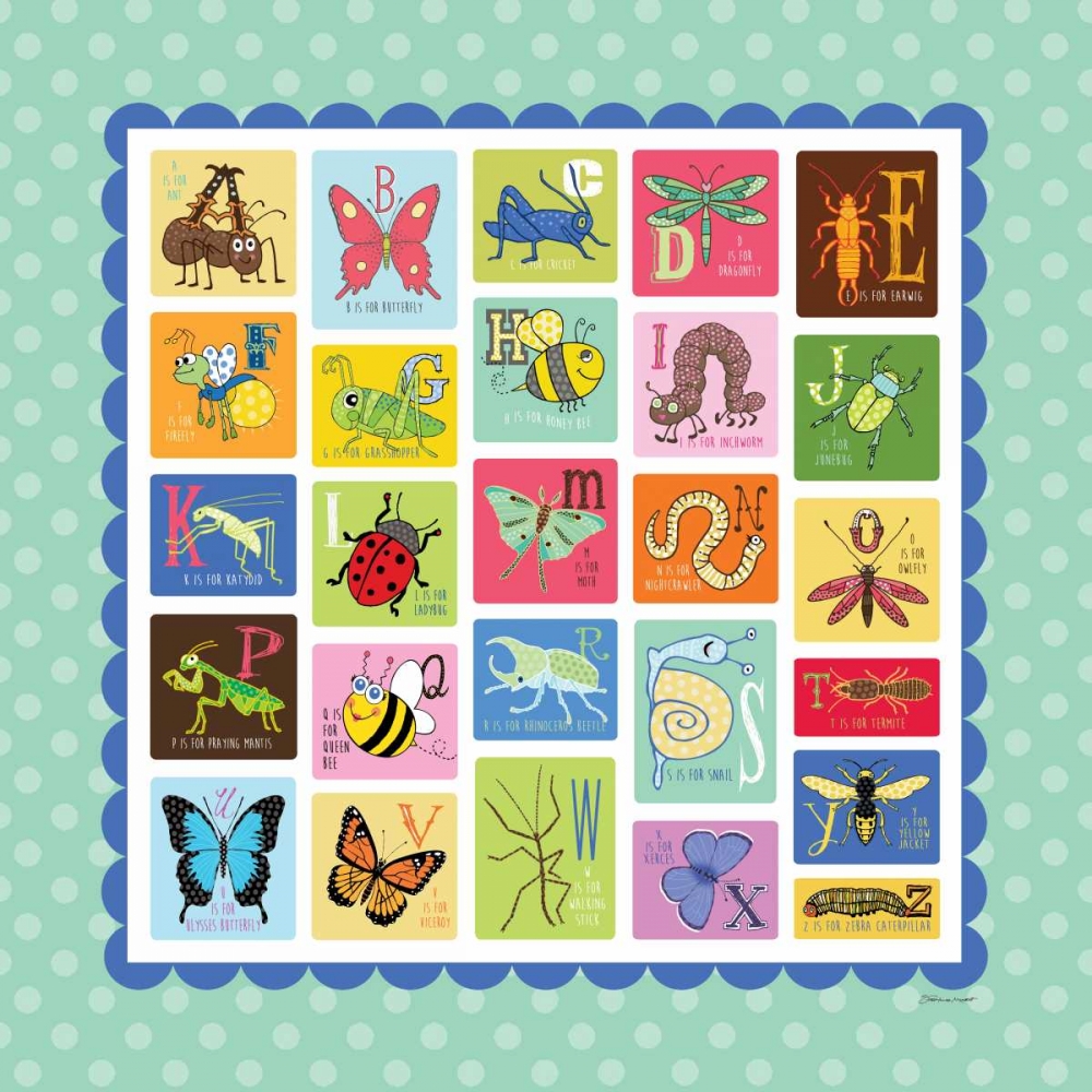 Bug Alphabet art print by Stephanie Marrott for $57.95 CAD