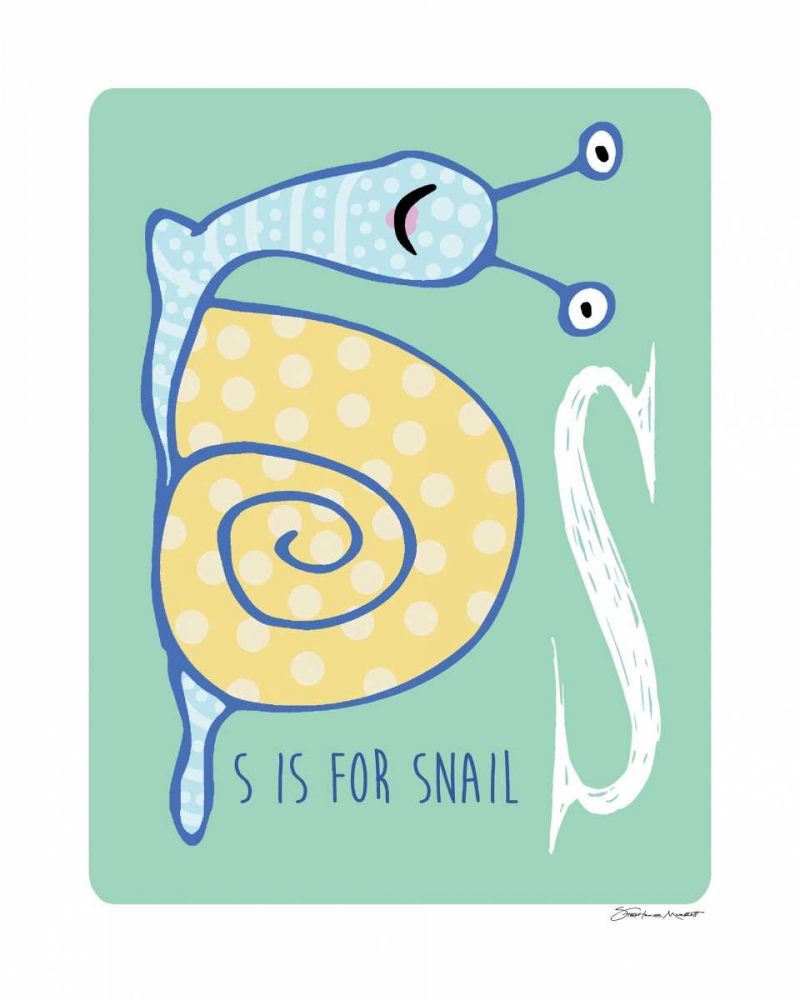 S is For Snail art print by Stephanie Marrott for $57.95 CAD