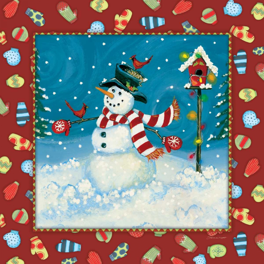 Snowman and Cardinals art print by Stephanie Marrott for $57.95 CAD