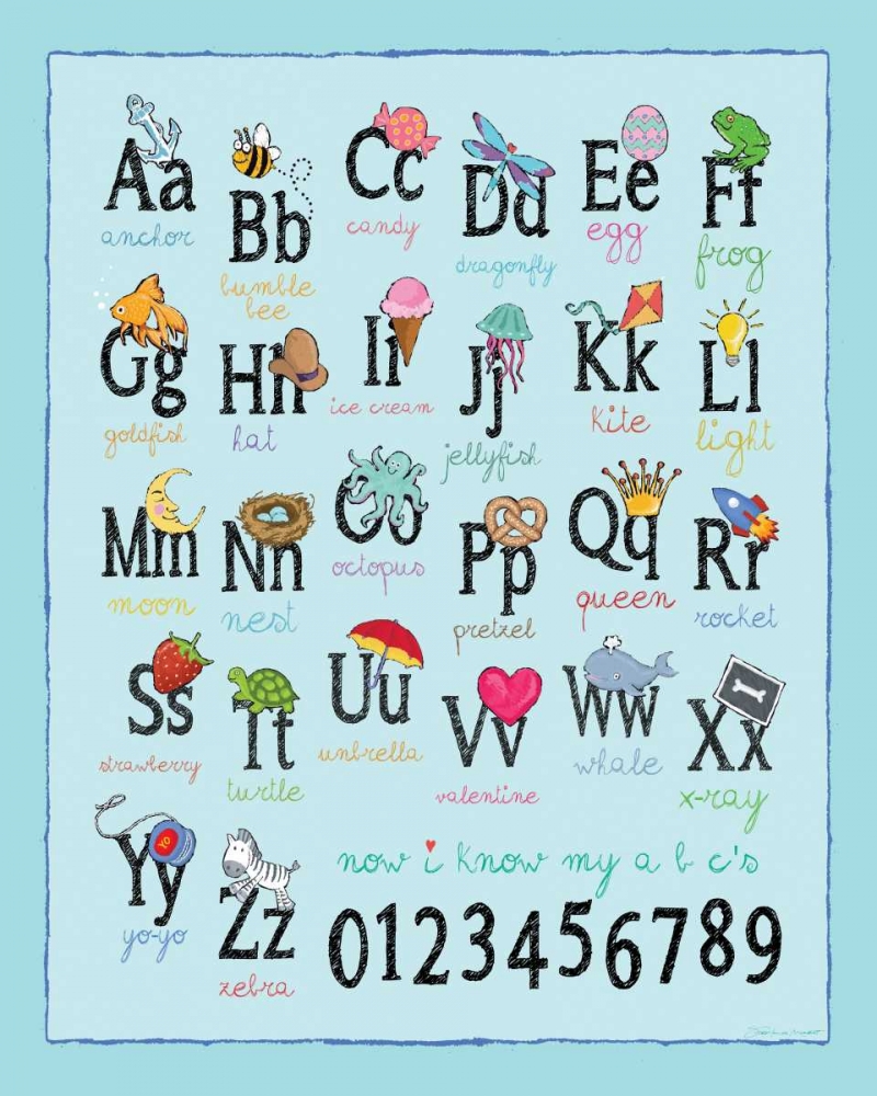 Alphabet On Blue art print by Stephanie Marrott for $57.95 CAD