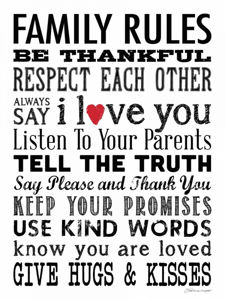 Family Rules art print by Stephanie Marrott for $57.95 CAD