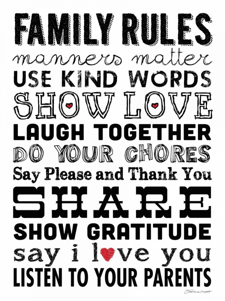 Family Rules art print by Stephanie Marrott for $57.95 CAD