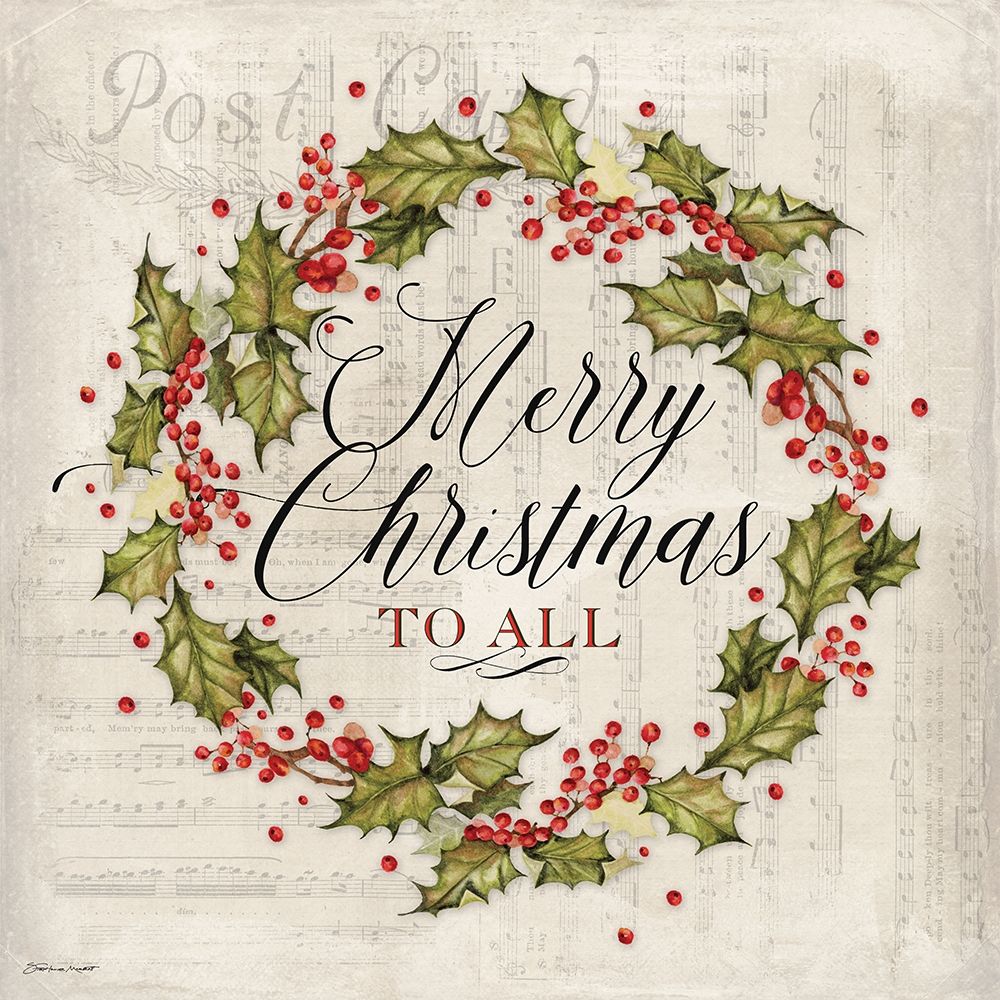 Merry Christmas Wreath art print by Stephanie Marrott for $57.95 CAD