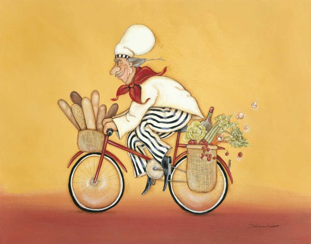 Biking Chef art print by Stephanie Marrott for $57.95 CAD