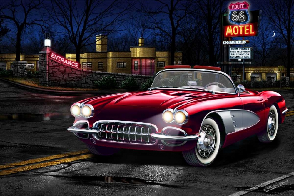Red Vette 66 art print by Helen Flint for $57.95 CAD