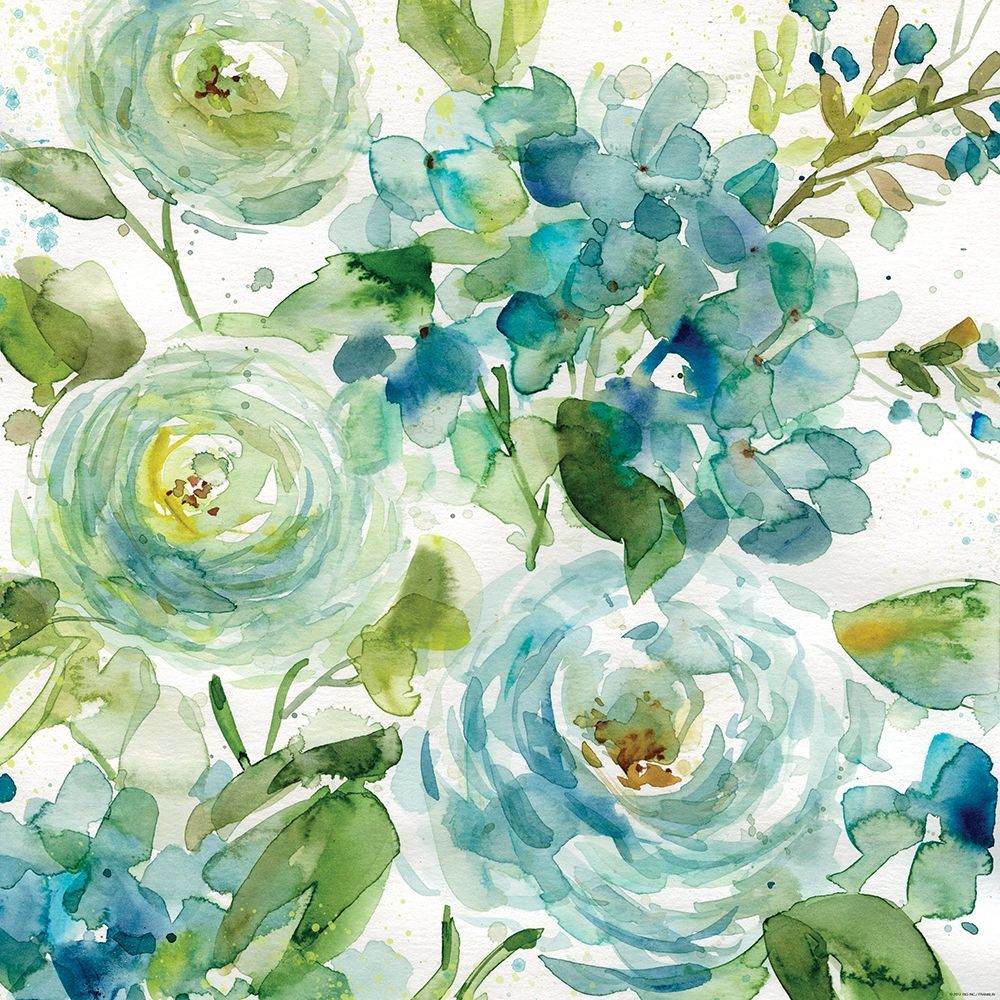 HAZ06 Cool Watercolor Floral art print by Elizabeth Franklin for $57.95 CAD