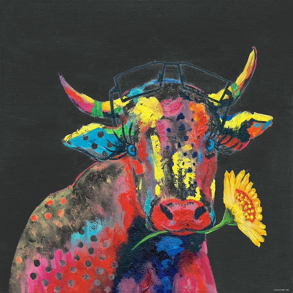 Cow IN DARK GRAY art print by TBS for $57.95 CAD