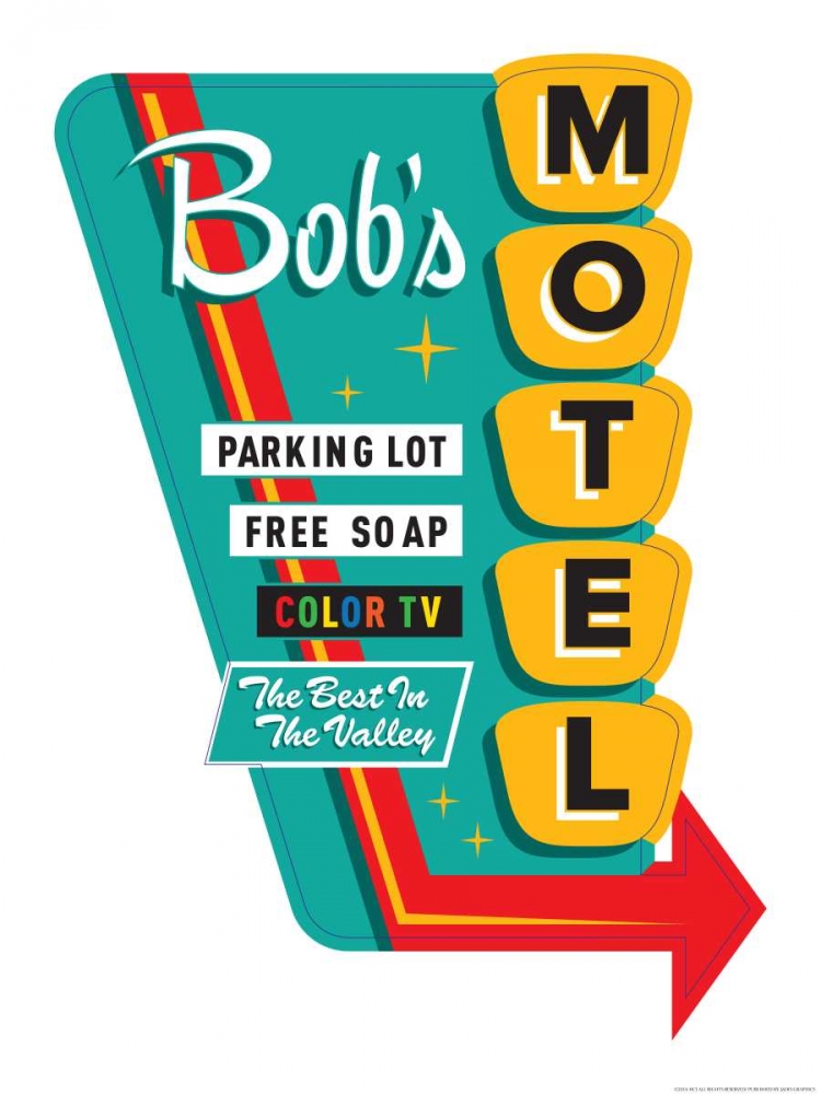 Bobs Motel In White art print by JJ Brando for $57.95 CAD