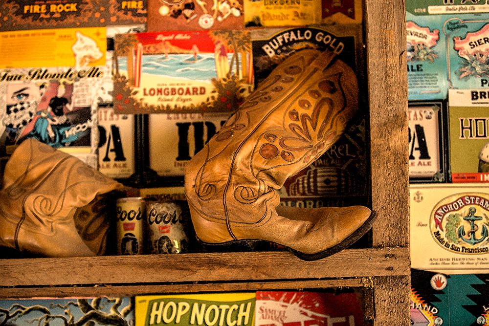 Beer And A Boot art print by Sally Linden for $57.95 CAD