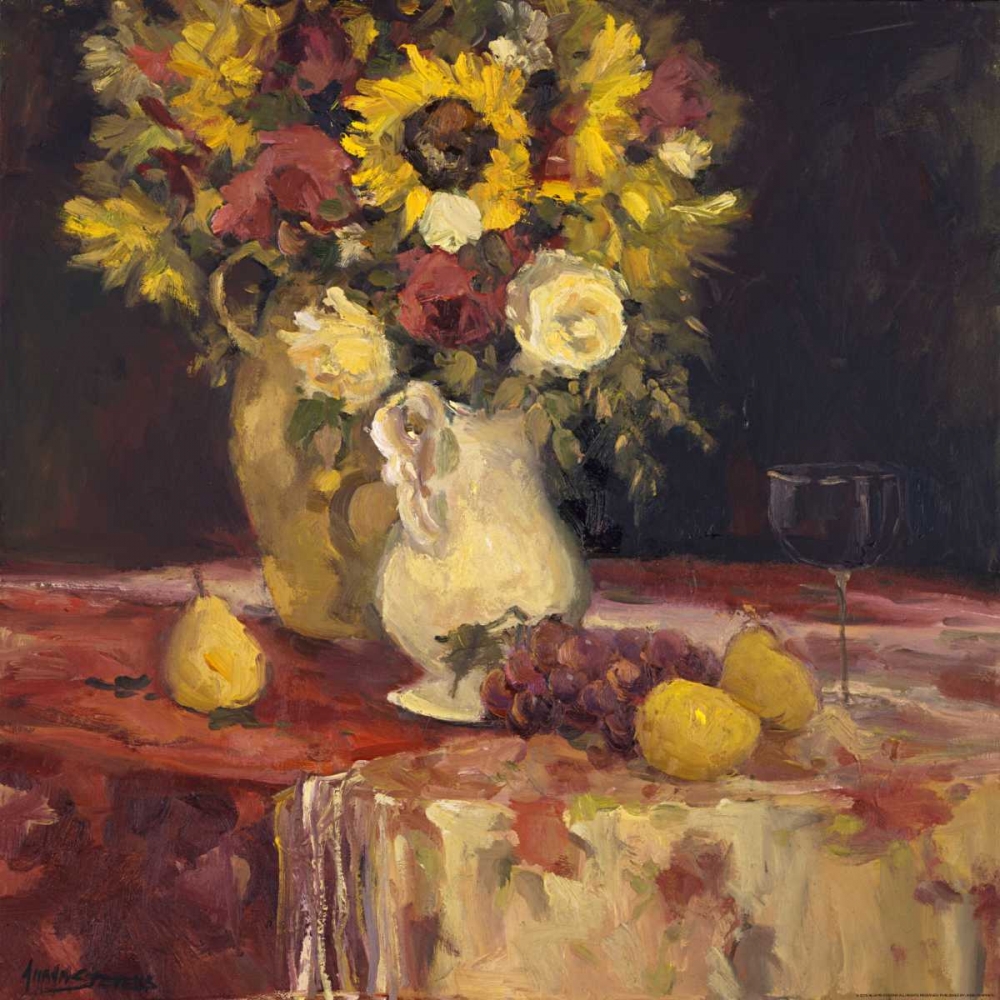 Sunflowers And Wine art print by Allayn Stevens for $57.95 CAD