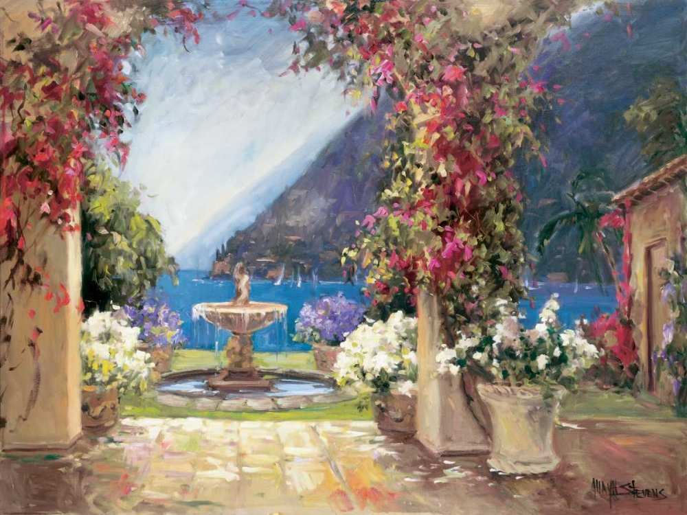 Seaside Fountain art print by Allayn Stevens for $57.95 CAD