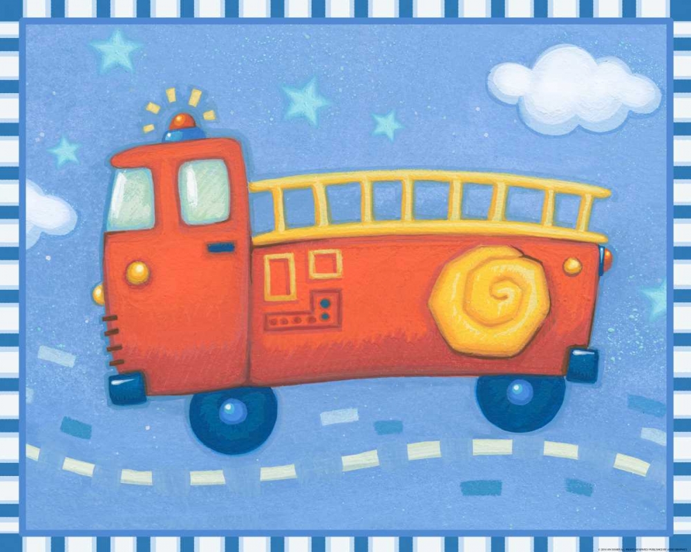 Blue Firetruck art print by Viv Eisner for $57.95 CAD