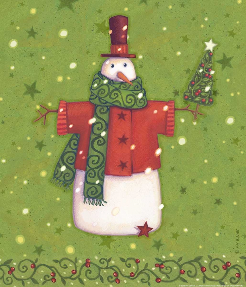 Green Snowman art print by Viv Eisner for $57.95 CAD