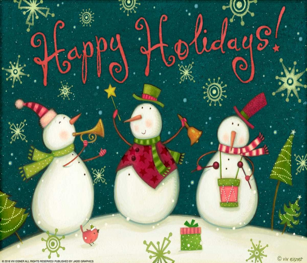 Snowman Trio 1 Nb art print by Viv Eisner for $57.95 CAD