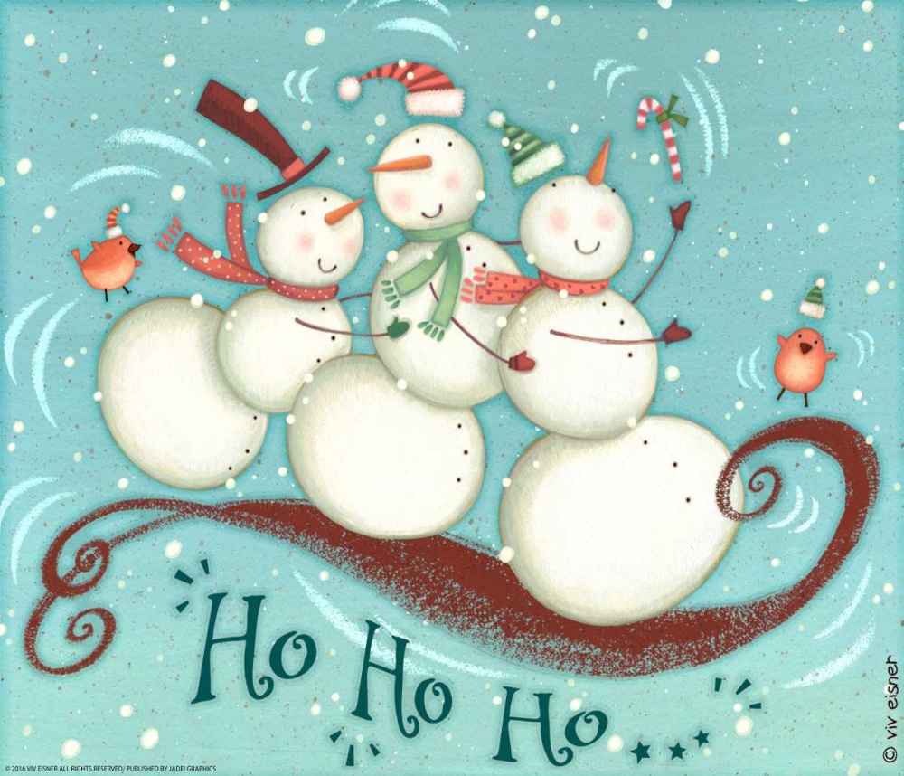 Snowmen Trio 2 Nb art print by Viv Eisner for $57.95 CAD