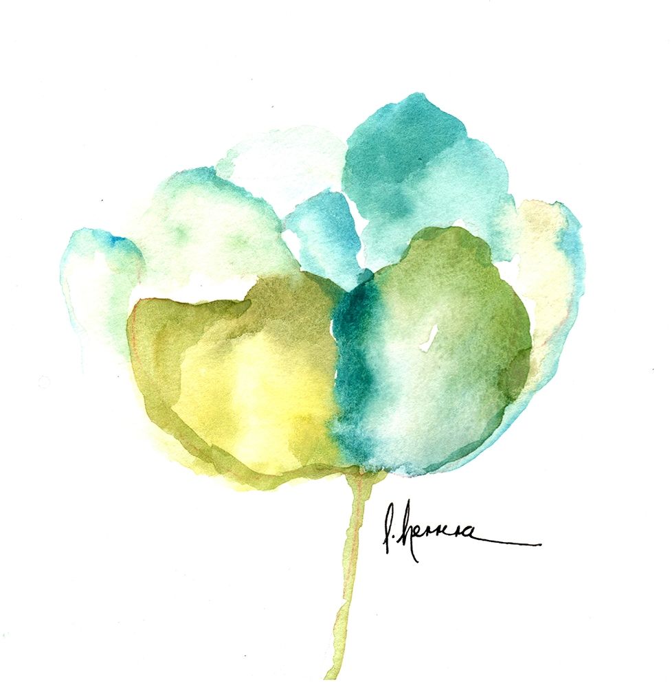 Flor Azul Verde art print by Leticia Herrera for $57.95 CAD