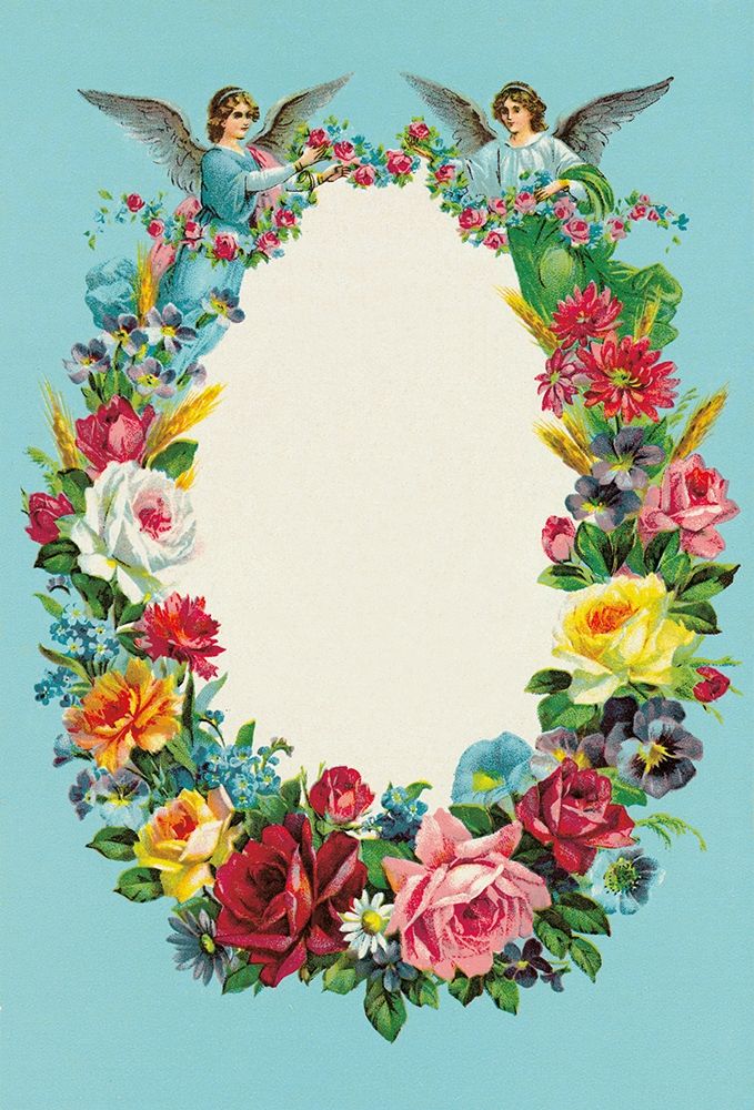 BLUMENKRANZ MIT ENGELN art print by Anonymous for $57.95 CAD