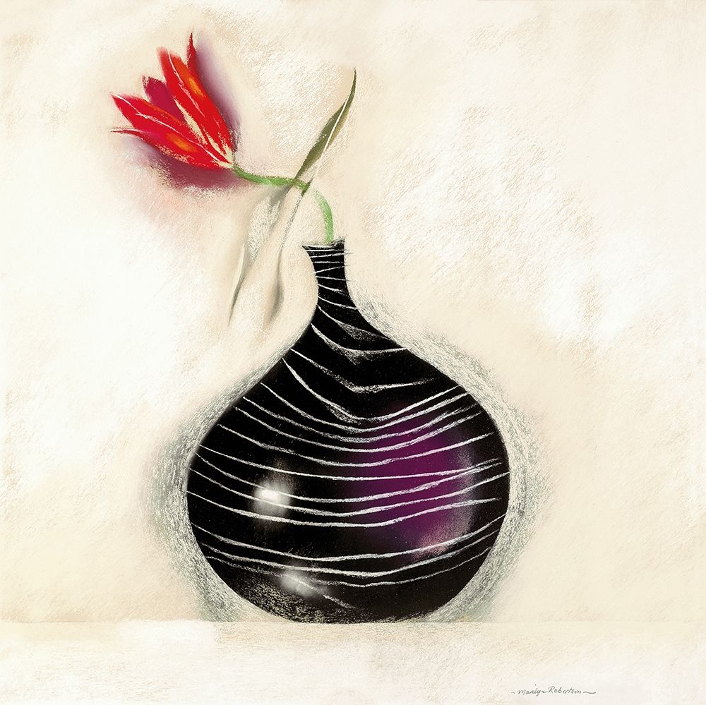 TULIP IN BLACK VASE II art print by Marilyn Robertson for $57.95 CAD