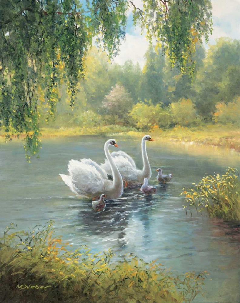 Swan Family I art print by Max Weber for $57.95 CAD