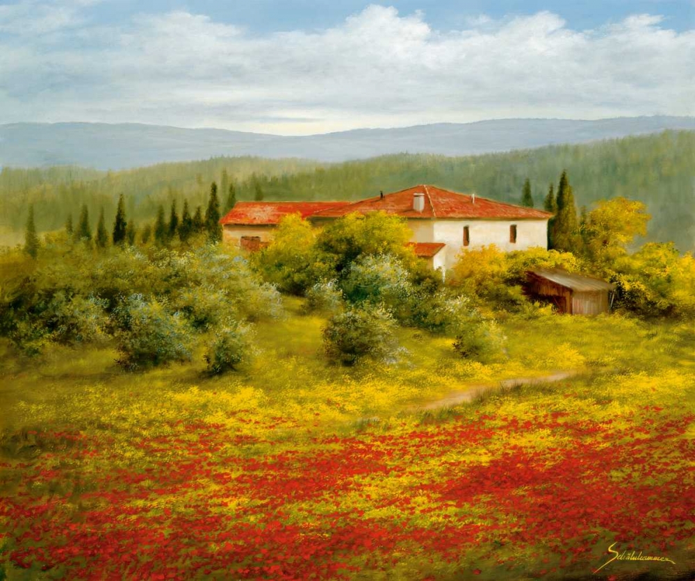 Landscape With Poppies II art print by Heinz Schoelnhammer for $57.95 CAD