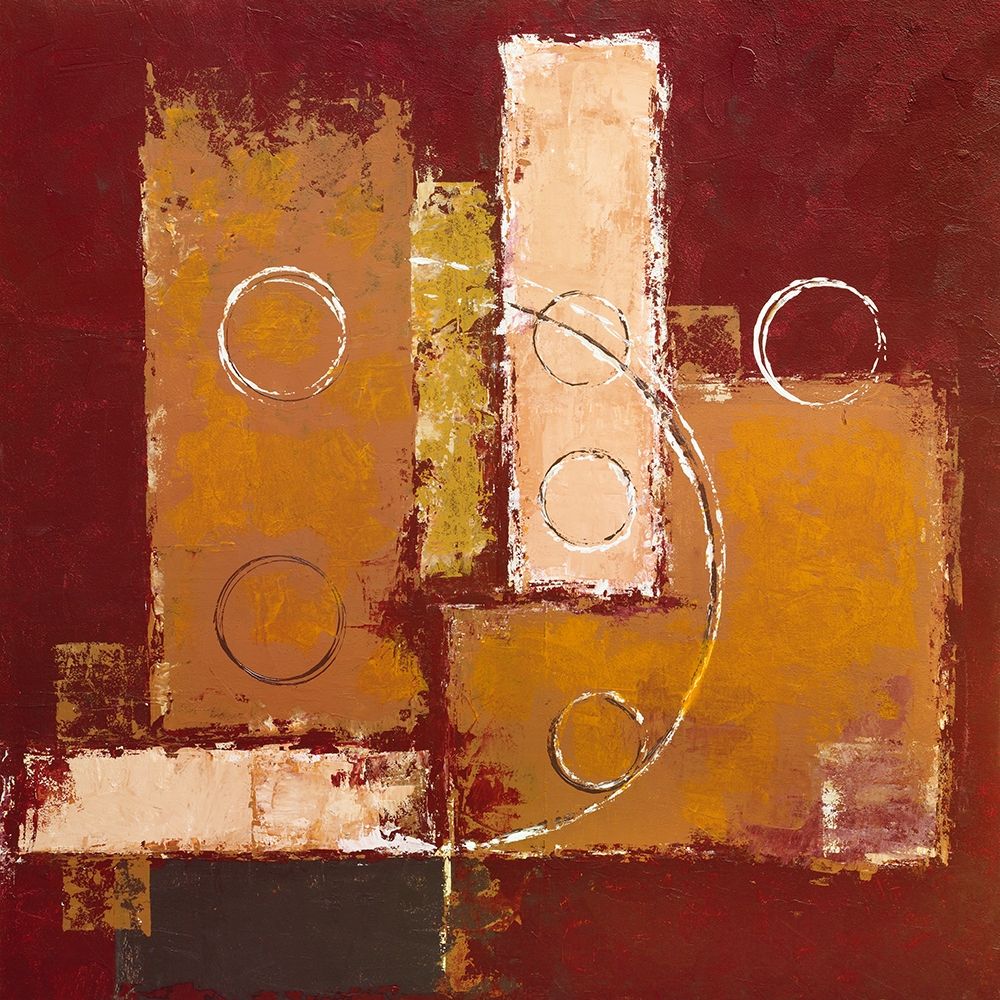 Circles on red-brown I art print by David Sedalia for $57.95 CAD