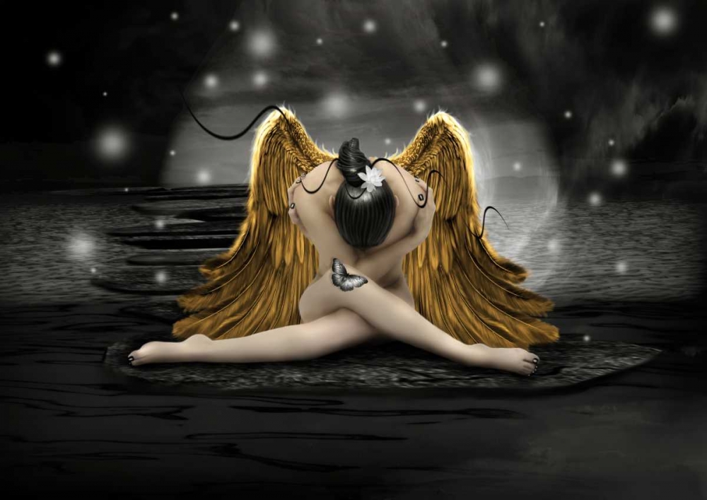 Gold Angel art print by Babette for $57.95 CAD