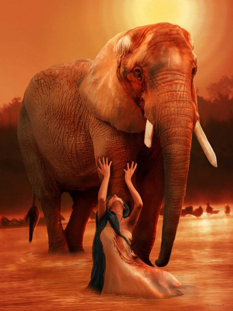 Elephant Ritual art print by Babette for $57.95 CAD