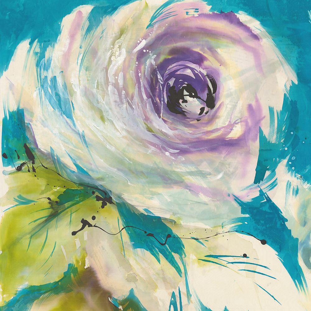 Floral ON TURQUOIS I art print by Michael Ganz for $57.95 CAD