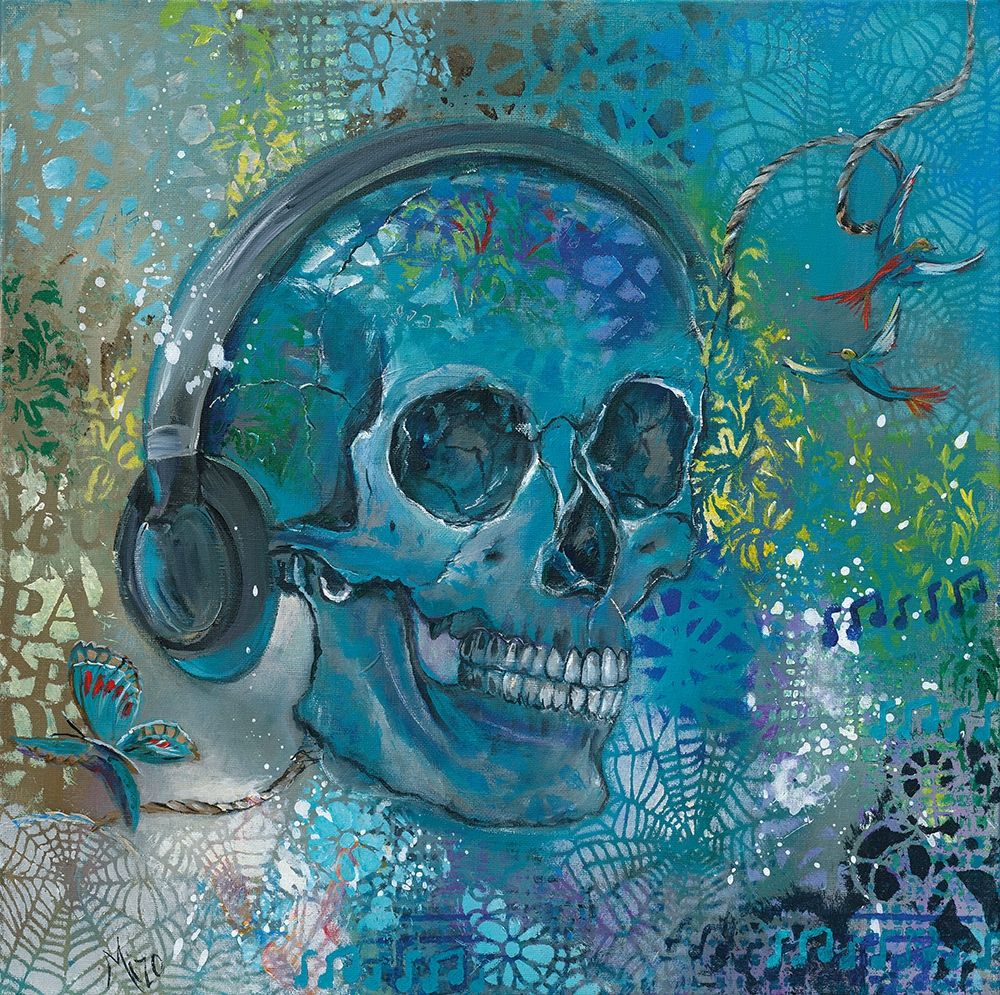 HEAD SET SKULL art print by Mizo for $57.95 CAD