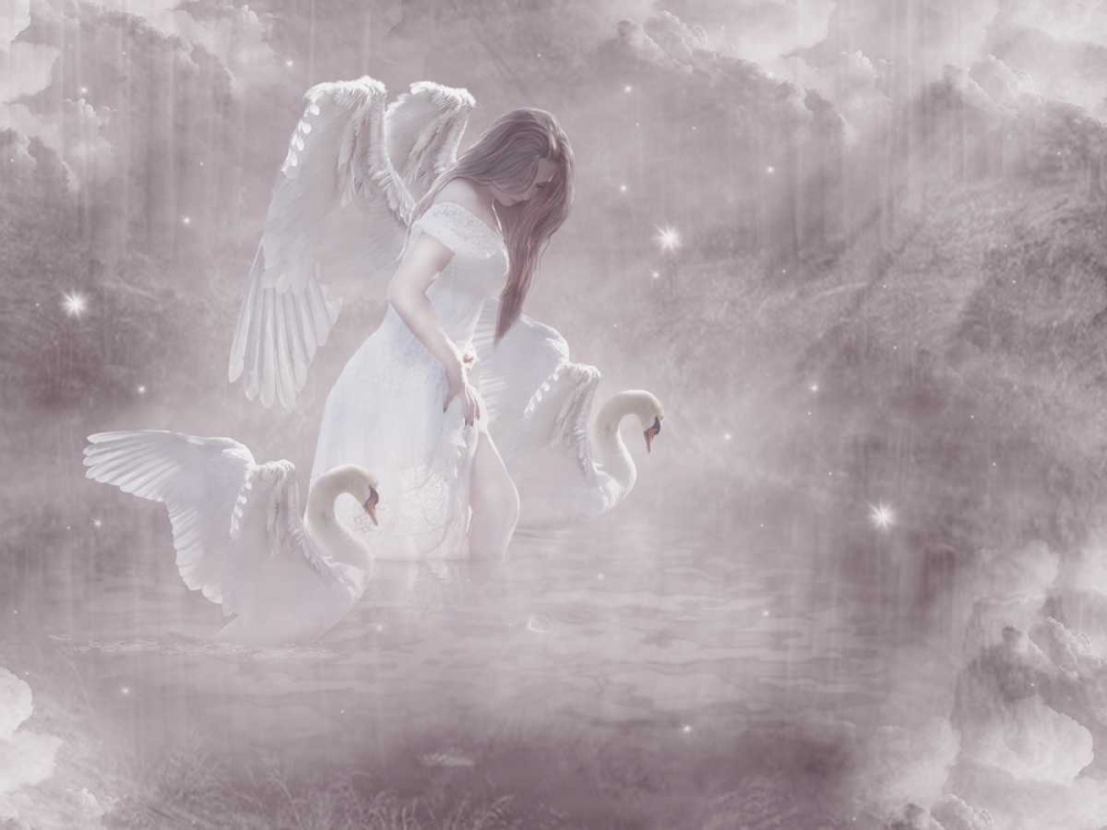 Swan Angel art print by Babette for $57.95 CAD
