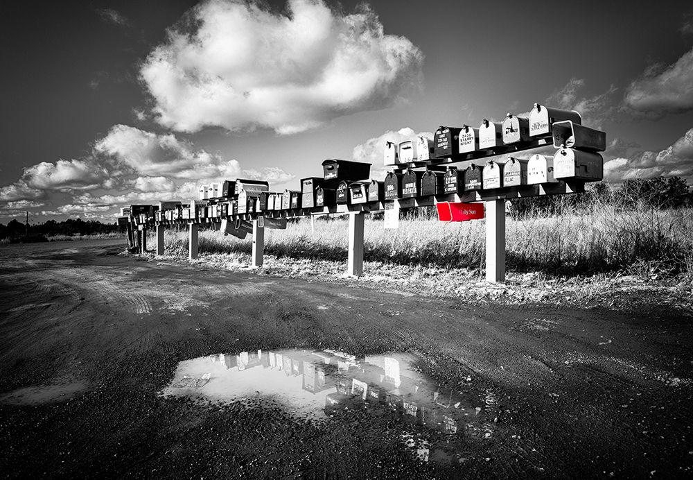 Mail Boxes Red art print by Vladimir Kostka for $57.95 CAD