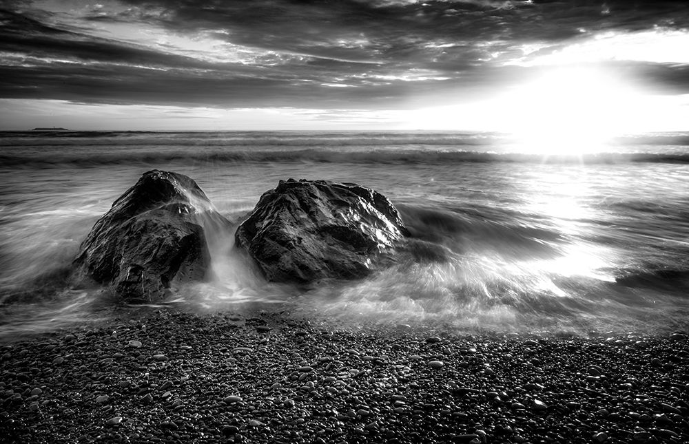 SUNSET OCEAN BW art print by Vladimir Kostka for $57.95 CAD