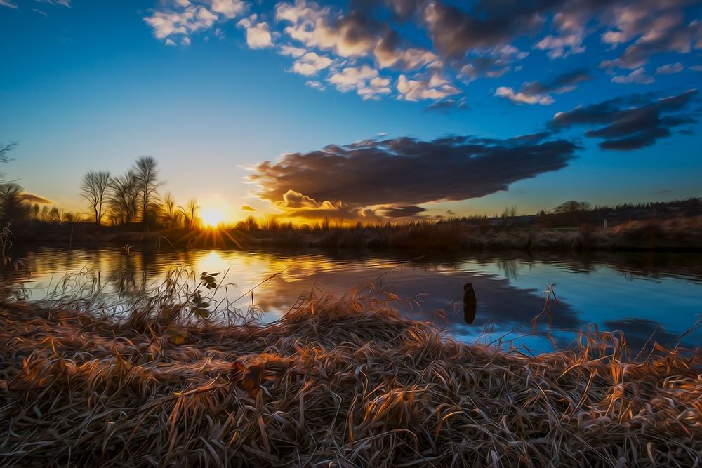 SUNSET RIVER I art print by Vladimir Kostka for $57.95 CAD