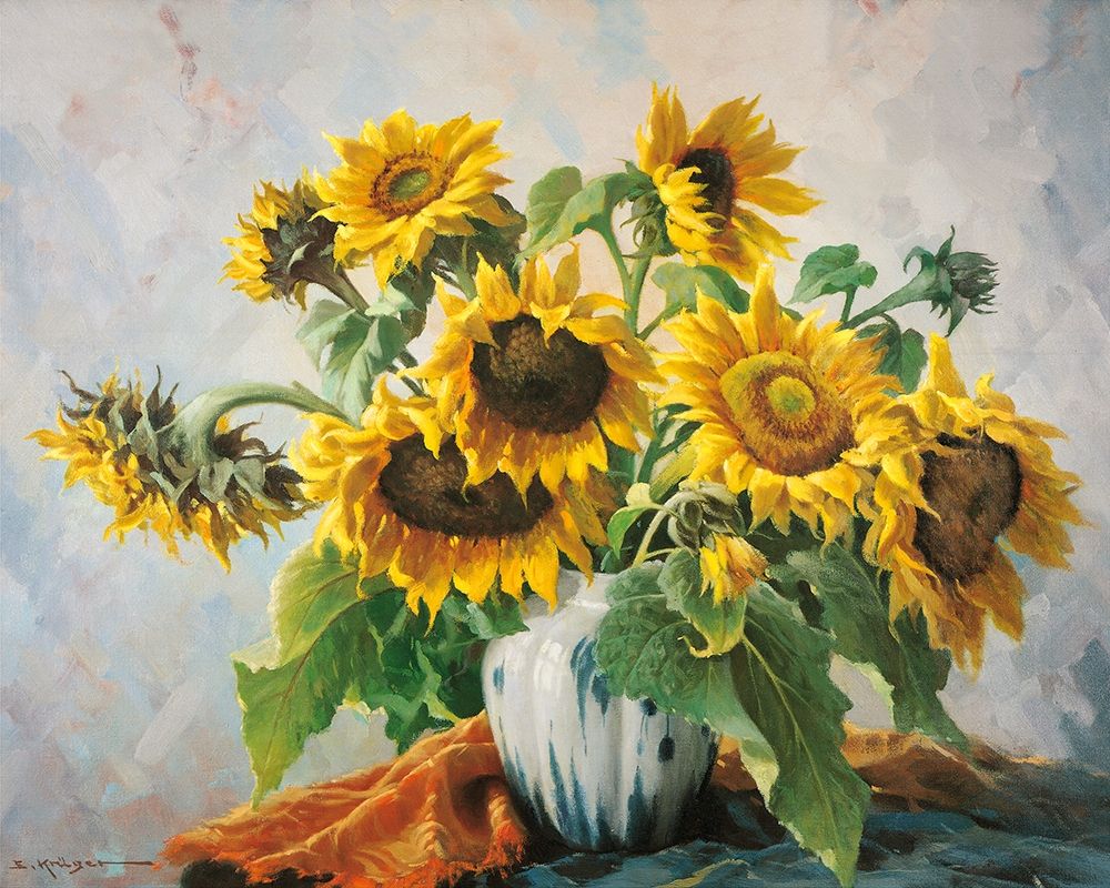 SUNFLOWERS art print by E. Krueger for $57.95 CAD