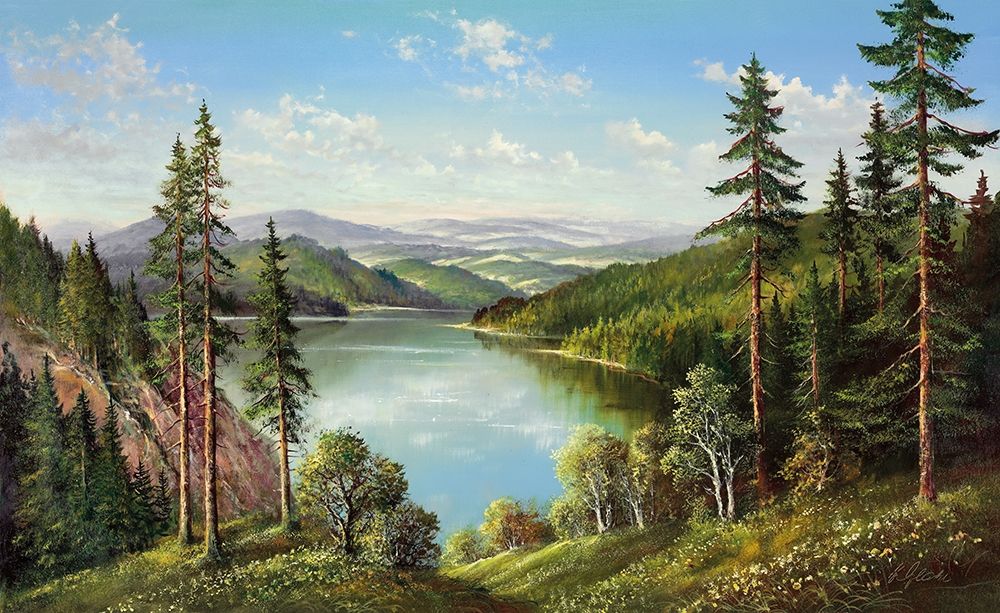 HIGH MOUNTAIN LAKE art print by Helmut Glassl for $57.95 CAD