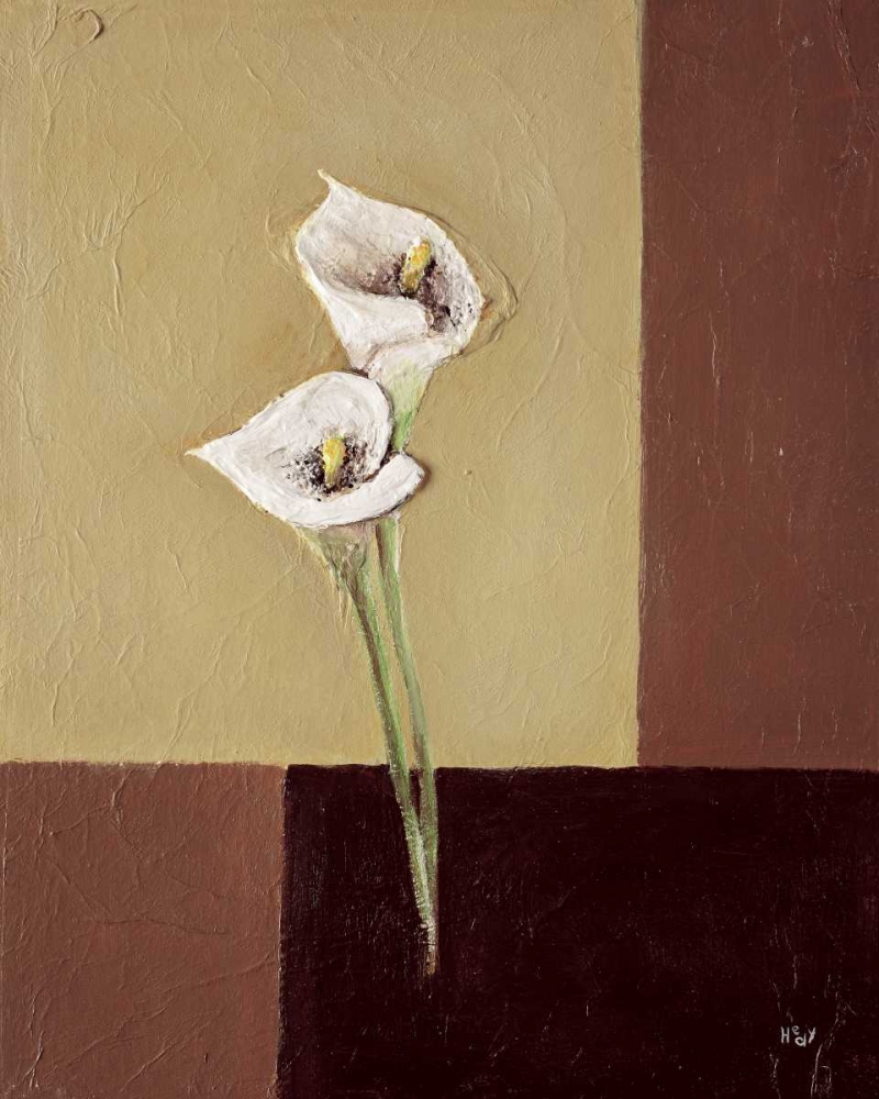 Calla lilly on brown art print by Hedy for $57.95 CAD