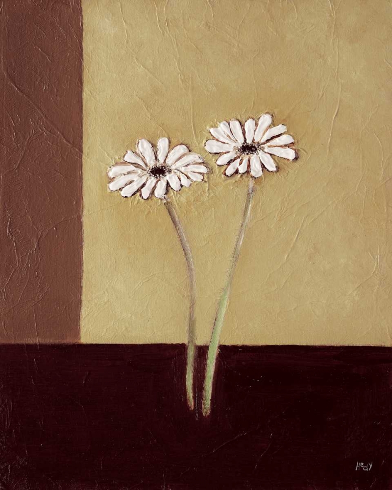 Daisies on brown art print by Hedy for $57.95 CAD
