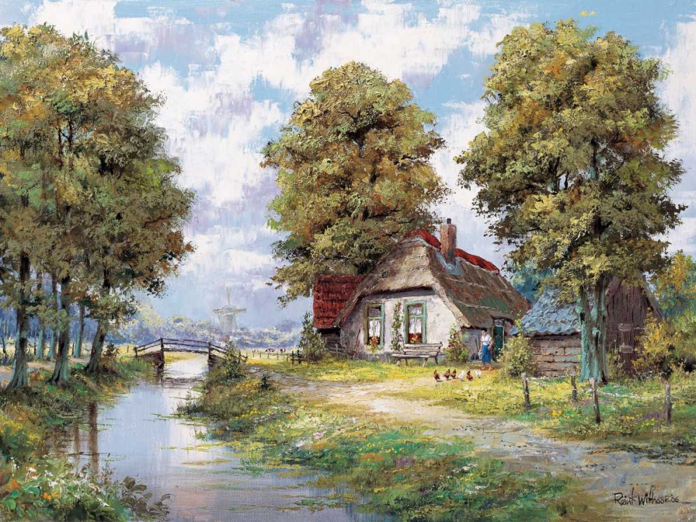 Farmhouse near river art print by Reint Withaar for $57.95 CAD
